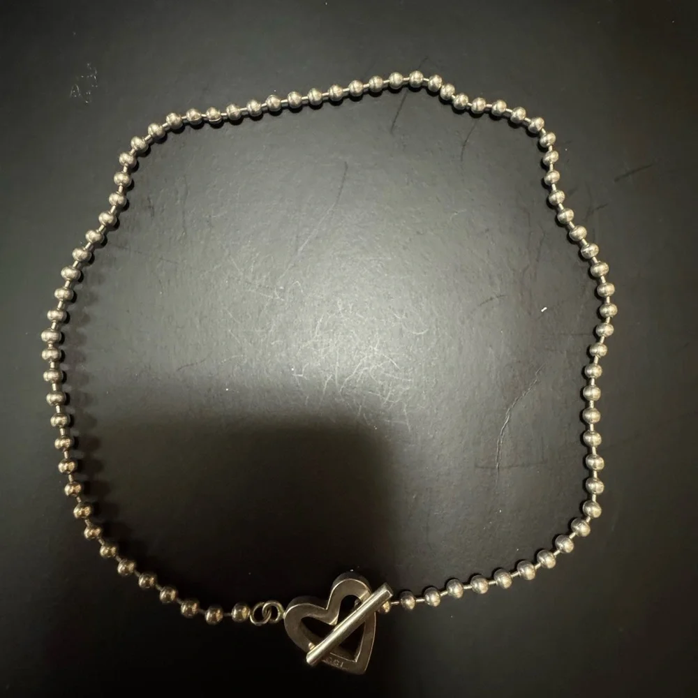 Authentic GUCCI Vintage Heart Necklace 925 SILVER - Picture 3 of 12